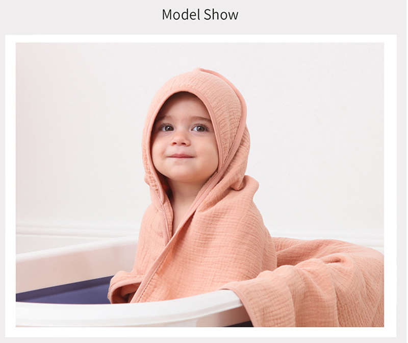 Cotton Gauze Baby Bathrobe Hoo - Hooded Bath Towel ulasan dan harga