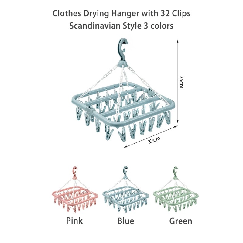Clothes Drying Hanger with 32  - Baby Clothing Drying Rack ulasan dan harga