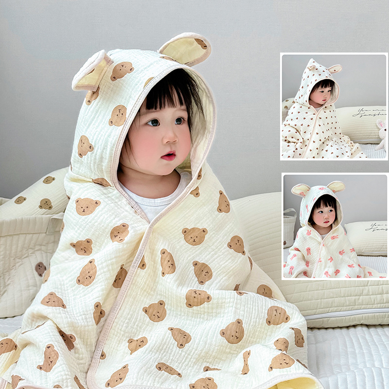 Baby Bath Towel 4 Layers Gauze - Hooded Bath Towel ulasan dan harga