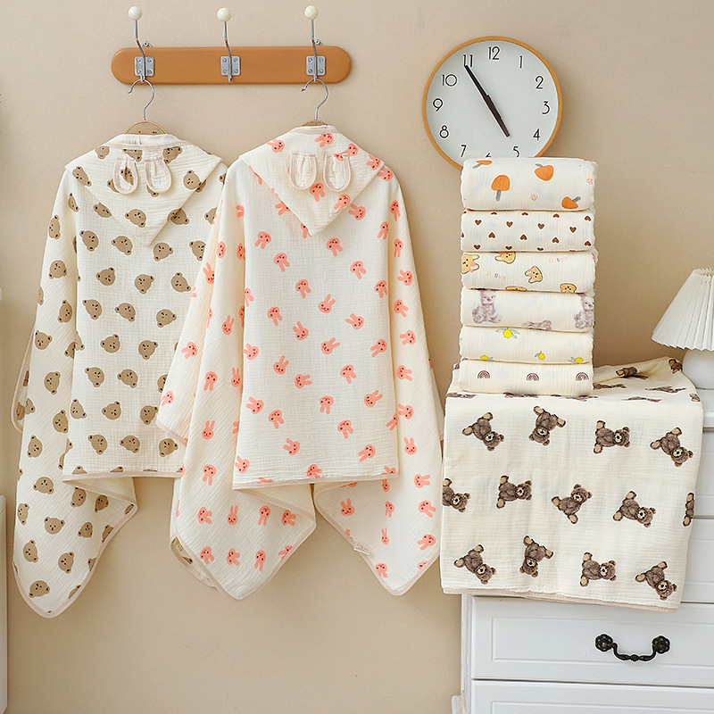 Baby Bath Towel 4 Layers Gauze - Hooded Bath Towel ulasan dan harga