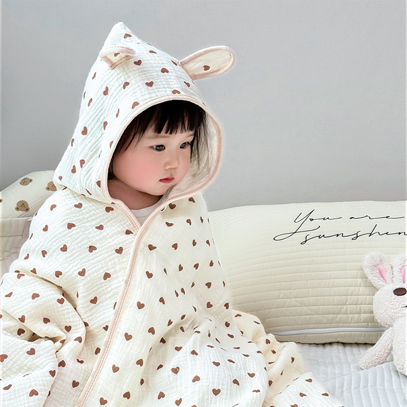 Baby Bath Towel 4 Layers Gauze - Hooded Bath Towel ulasan dan harga