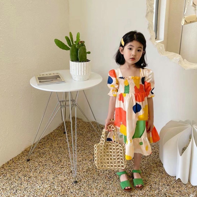 Girl's Dress Crinkle Color Blo - Baby Clothing Drawing ulasan dan harga