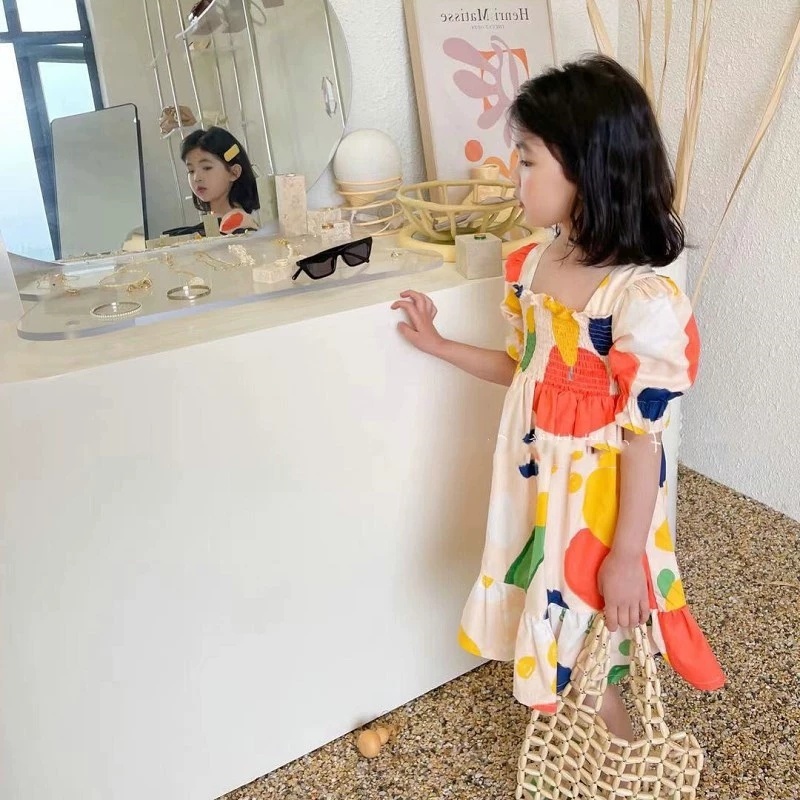 Girl's Dress Crinkle Color Blo - Baby Clothing Drawing ulasan dan harga