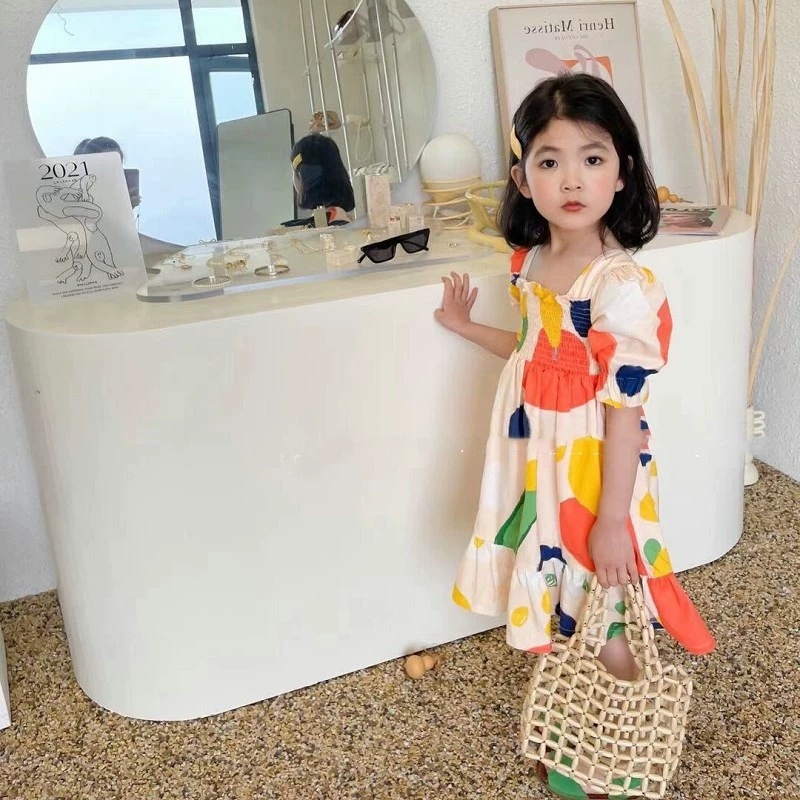 Girl's Dress Crinkle Color Blo - Baby Clothing Drawing ulasan dan harga