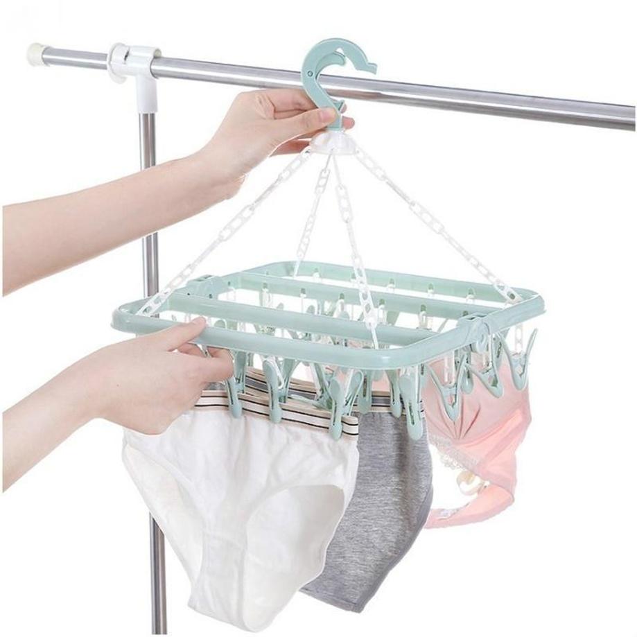 1 Pcs 32 Clips Folding Clothes - Baby Clothing Drying Rack ulasan dan harga