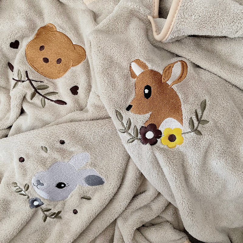 Children's Coral Fleece Cloaks - Hooded Bath Towel ulasan dan harga