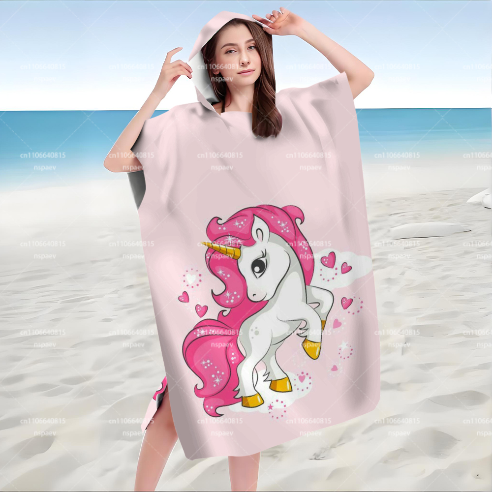 Parent-Child Pink Unicorn Prin - Hooded Bath Towel ulasan dan harga
