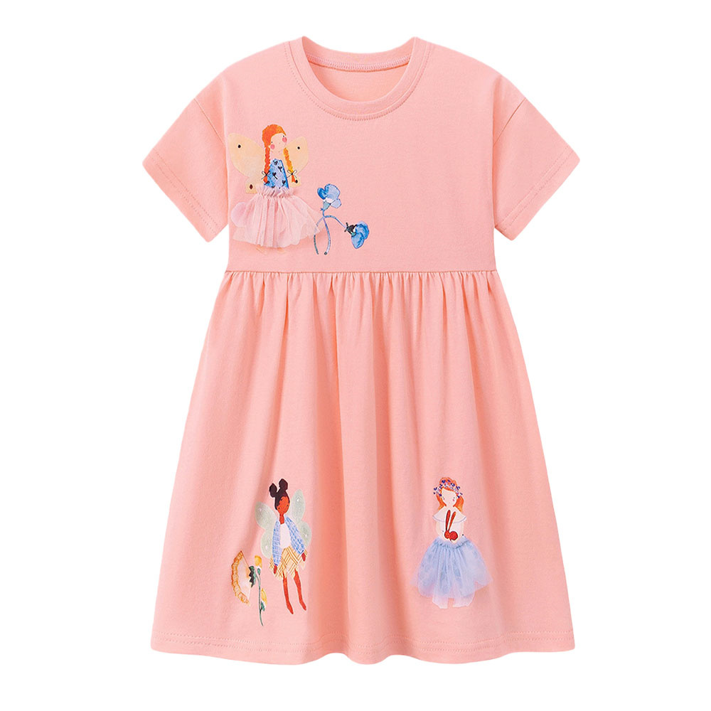 Summer Short Sleeve Girls Dres - Baby Clothing Drawing ulasan dan harga