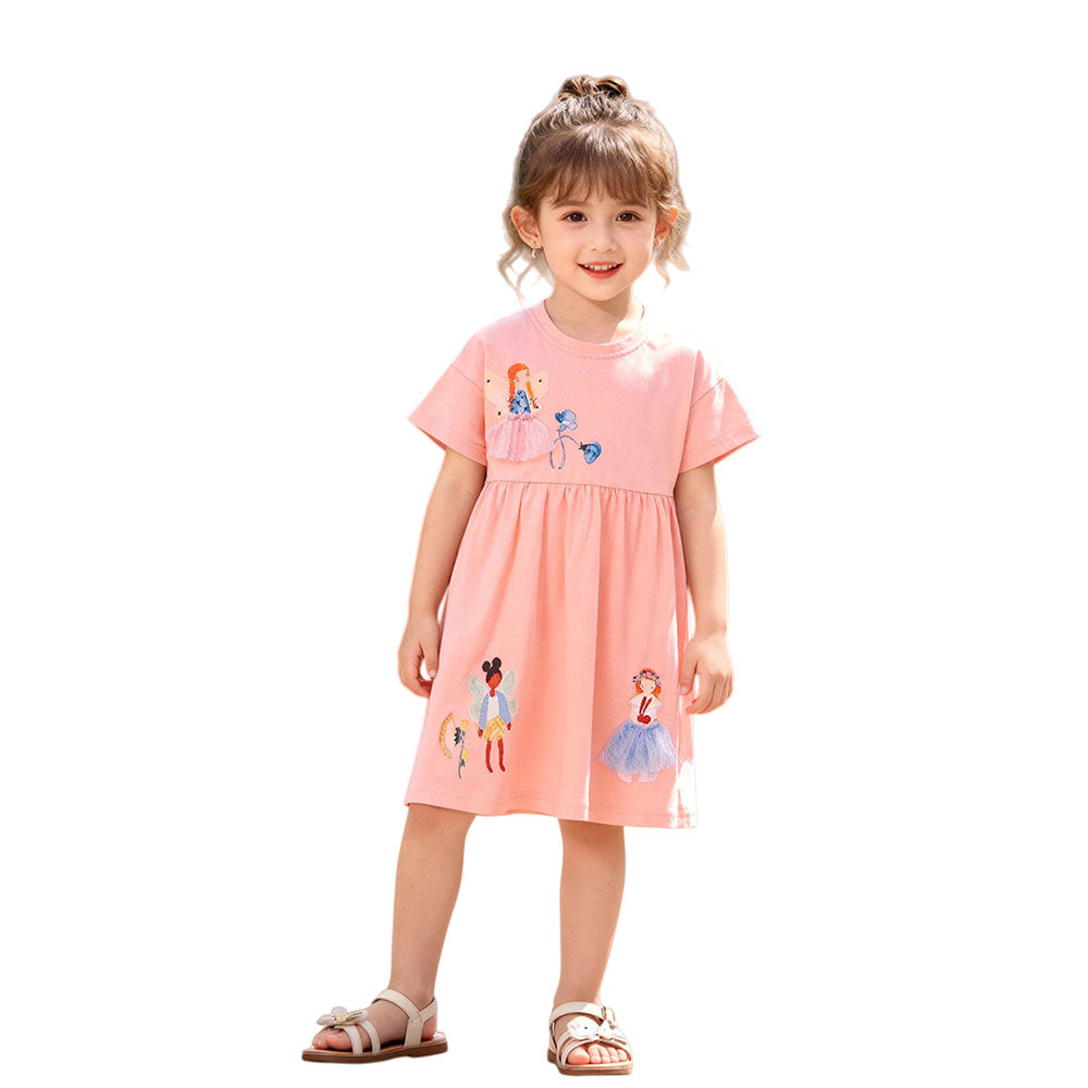 Summer Short Sleeve Girls Dres - Baby Clothing Drawing ulasan dan harga