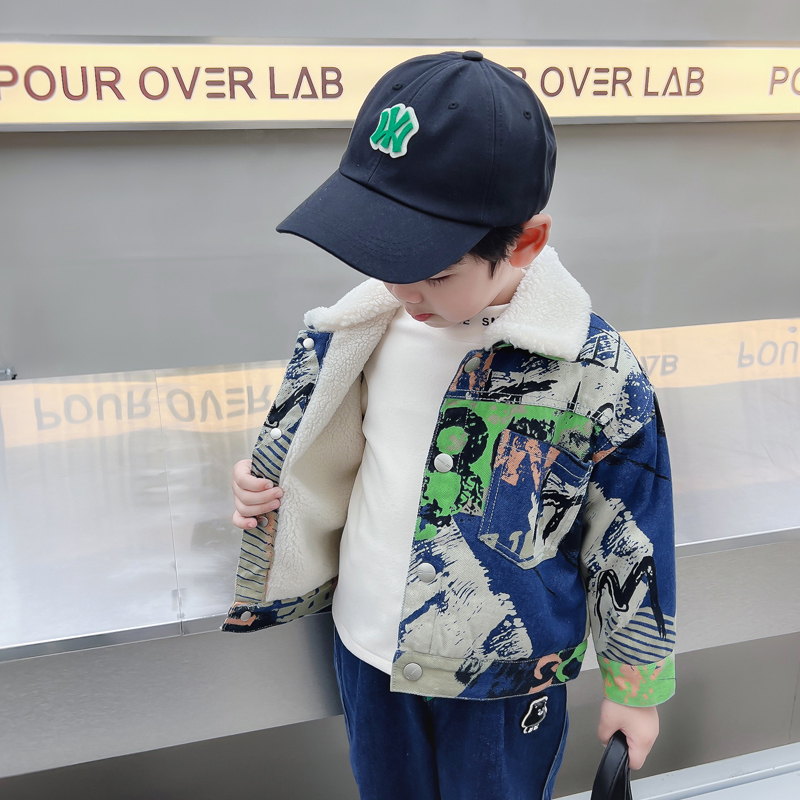 Kids Baby Warm Denim Jacket Pa - Baby Clothing Drawing ulasan dan harga