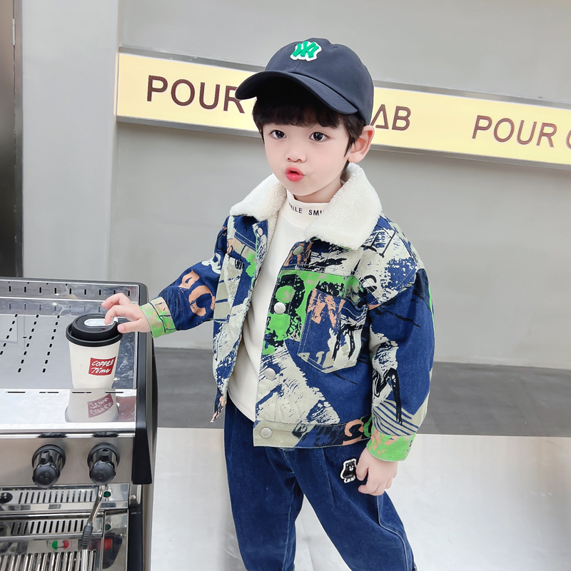 Kids Baby Warm Denim Jacket Pa - Baby Clothing Drawing ulasan dan harga